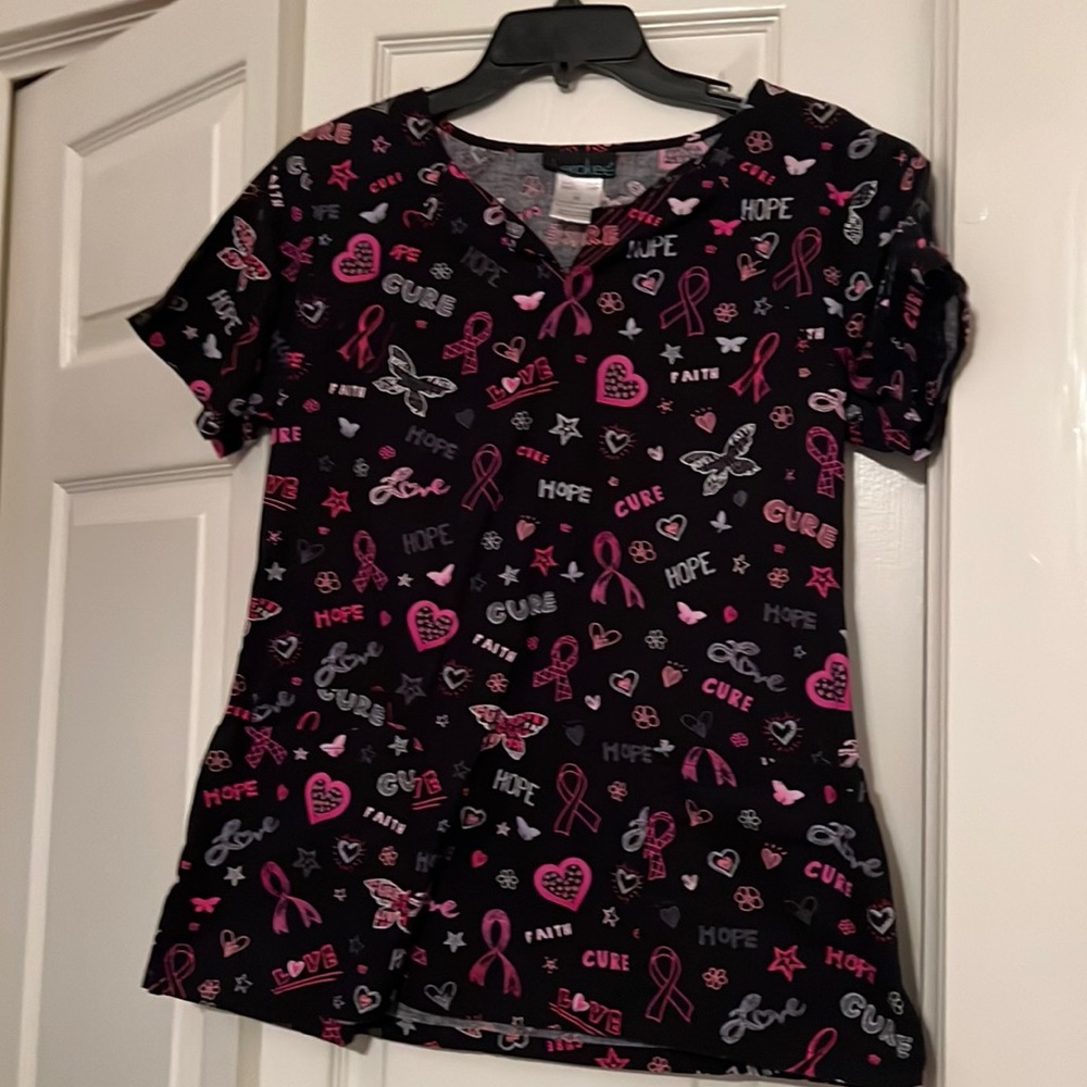 Cherokee breast cancer scrub top